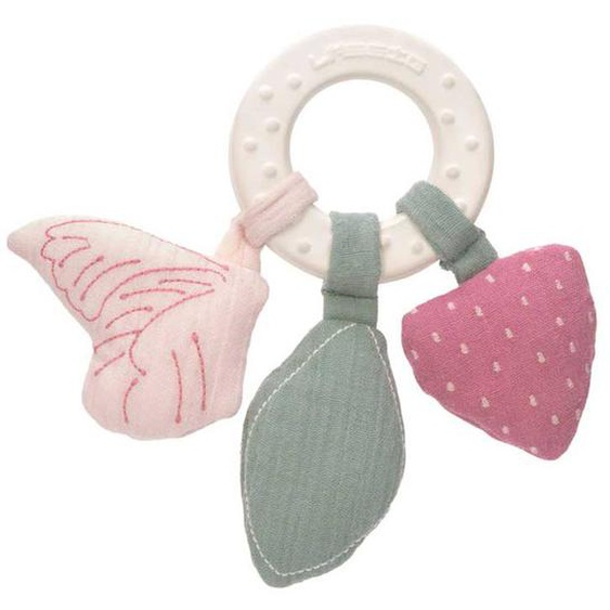 Anneau De Dentition En Caoutchouc Naturel Papillon Rose