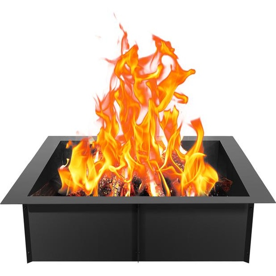 Anneau de foyer VEVOR, 42 x 42 pouces de diamètre extérieur/36 x 36 pouces de diamètre intérieur, insert de foyer carré de 10 pouces de haut, revêtement robuste en acier au carbone, anneau de feu de camp DIY au-dessus ou dans le sol,