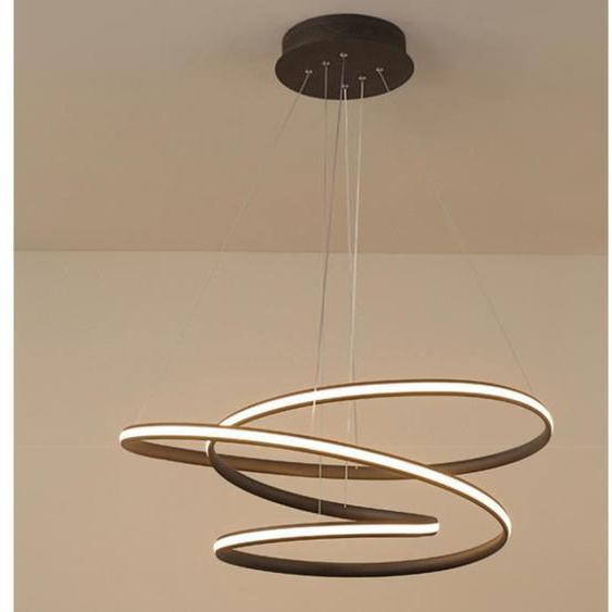 Anneau Design Led Suspension Bureau Luster Décorative Hauteur Réglable Dimmable Salon Cuisine Table Intensité variable Ø40*25CM