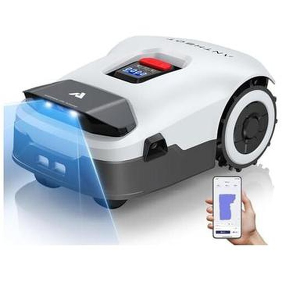 Robot Tondeuse ANTHBOT Genie 600 , Sans Fil Périphérique, RTK+3D AI Vision, Cartographie Auto, Max. 900 m², Hauteur de Coupe 30-70 mm,Pente à 45%,