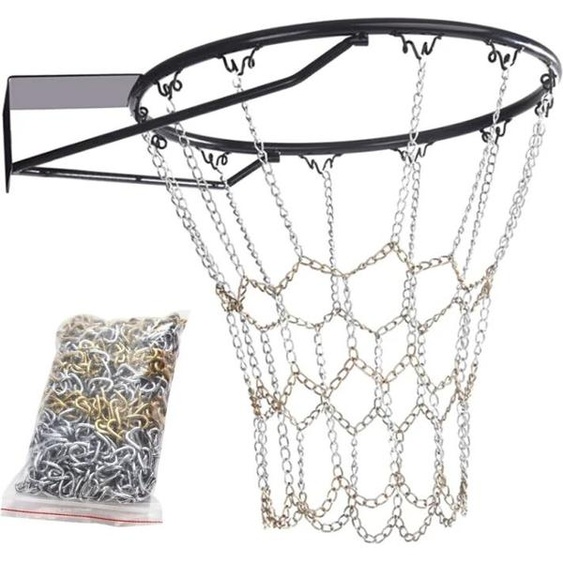 Aolikes Filet de basket-ball en plein air, chaîne en acier de Sport classique, chaîne en acier galvanisé, filet de cible de basket-ball Durable