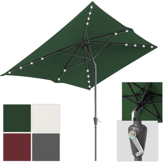 Aopunly Parasol 200 x 300cm Parasol de jardin pliable Parasol de marché à manivelle,vert