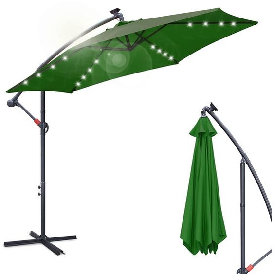 Aopunly Parasol Parapluie de jardin Pavillon avec éclairage LED 300cm - Vert