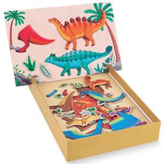 APLI KIDS Jeu de magnets Dinosaures, 52 magnets avec scène