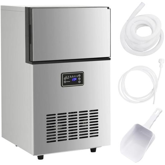 Appareil à glaçons argenté 45 kg / 24 h