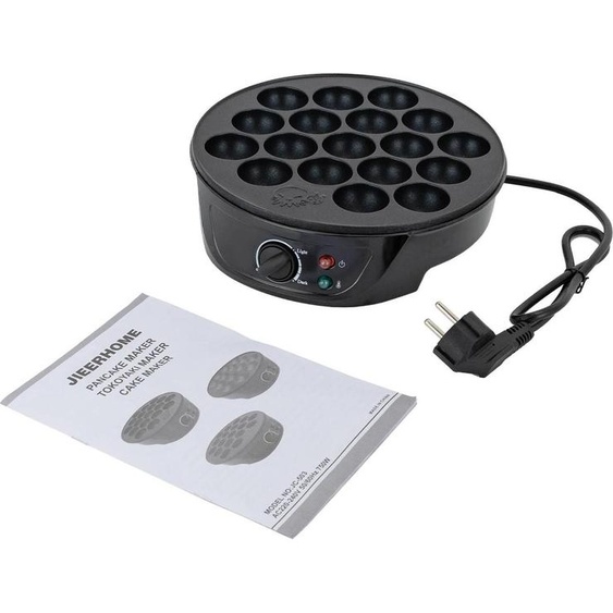 Appareil à takoyaki - Plaque de cuisson électrique - 750 W - 18 cavités - Pour takoyaki/boulettes de poulpe - Noir