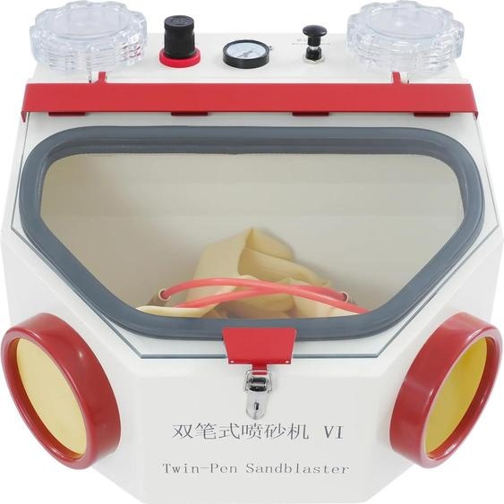 Appareil de sablage dentaire - Avec 2 pièces à main - 50 W - 220 V 50 Hz - Pression  4 kg - 41,8×38×29 cm - Métal