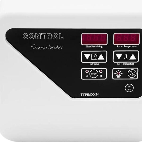 Appareil depour poêle de sauna - Thermostat numérique mural - Puissance 3-9 kW - Tension 380-415 V - Température 40-105 °C - 8+4 modes et minuterie - Blanc