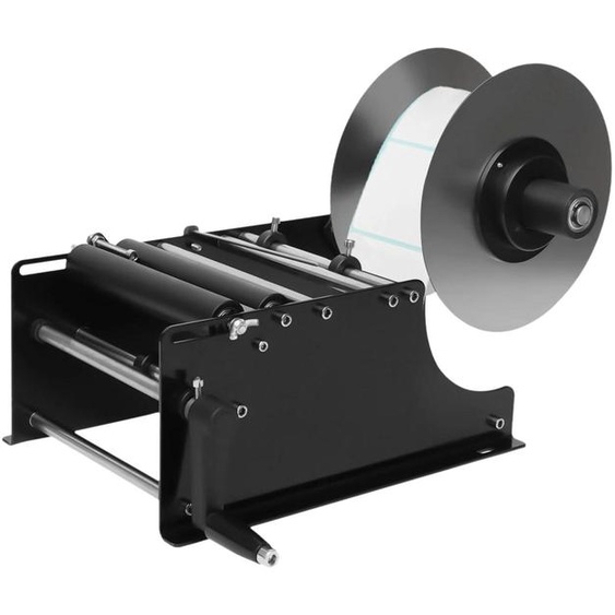 Appareil détiquetage pour bouteilles - Machine détiquetage manuelle pour bouteilles rondes - Pour étiquettes autocollantes - Diamètre des bouteilles : 2 à 12 cm - Appareil de table - Noir