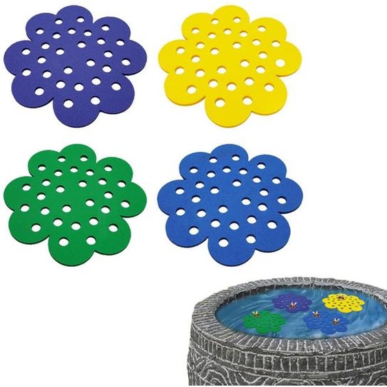 Appâts pour insectes, pour jardin, lot de 4, motif en nid dabeille en PVC, flottants, couleurs : violet, vert, jaune, bleu