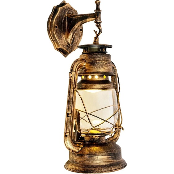 Applique - Design de lanterne rétro vintage - Dimmable - 110 V AC - Fer - Sans ampoule - Montage mural - Jaune bronze