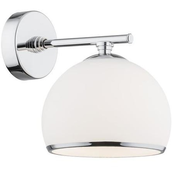 Applique murale Argon MARBELLA Dome Opale Mat, Chrome - E27 - Design contemporain