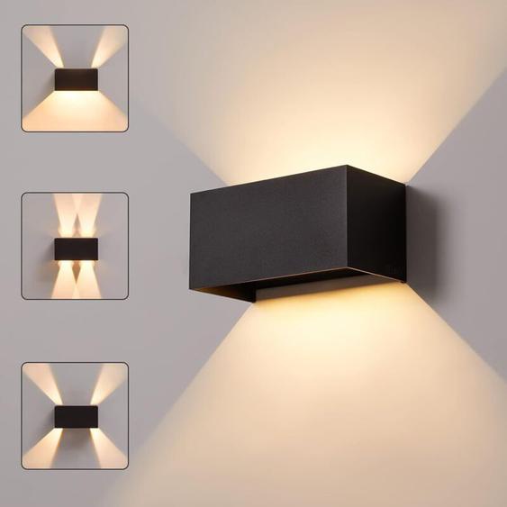 Applique murale extérieure intérieure, applique murale extérieure LED moderne, applique murale extérieure étanche IP65 3000K blanc chaud, lumière