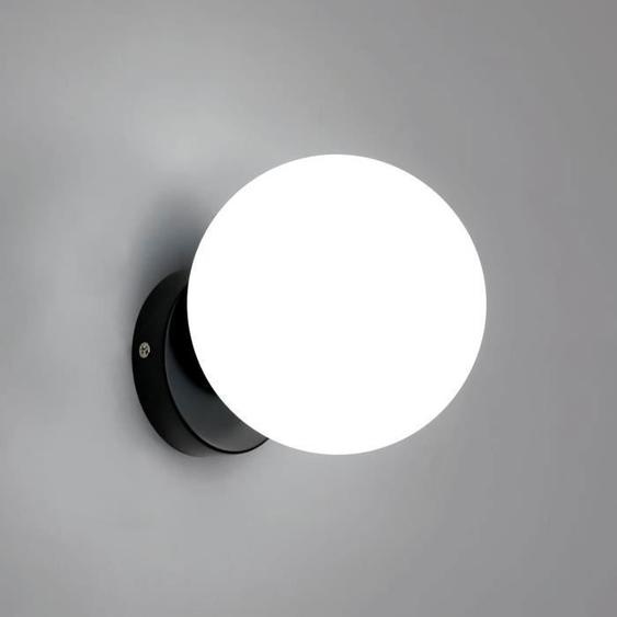 Applique Murale Glamaris - Noir - en Métal, Verre - 18*15*15.5 CM - Base E27 sans Ampoule - pour Chambre Couloir