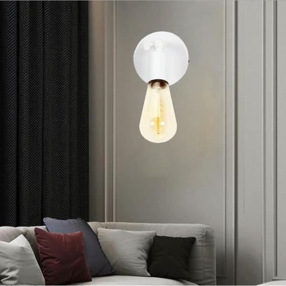 Applique Murale Industriel en Métal Blanc E27 40W - IDEGU - Vintage - Couloir Chambre Bar