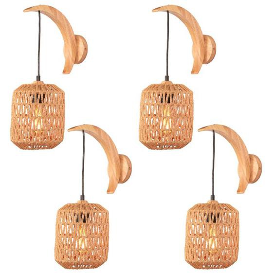 Applique Murale Industrielle - IDEGU - Vintage en Lune - Corde de Papier - Cage Designe Lanternes