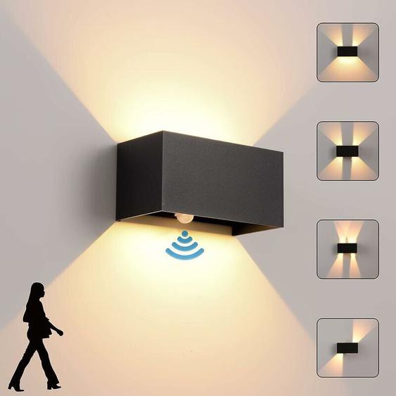 Applique Murale intérieur/Extérieur avec Détecteur de Mouvement,LED 24W Moderne Luminaire Murale,Éclairage Mural Etanche IP65 3000K Blanc