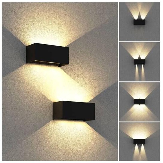 Applique murale intérieure/exterieure led 24W,Avec Angle de Faisceau Réglable Etanches IP65 eclairage exterieur led,3000K Blanc Chaud Noir pour salon