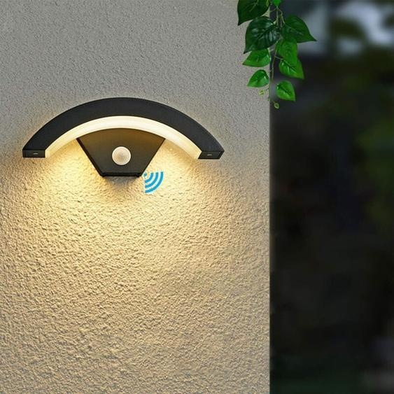Applique Murale Led Moderne, 24W 2650LM Applique Exterieur Led Detecteur de Mouvement, Ip65 Snthracite, u Design en Forme de Lampe Murale Etanche