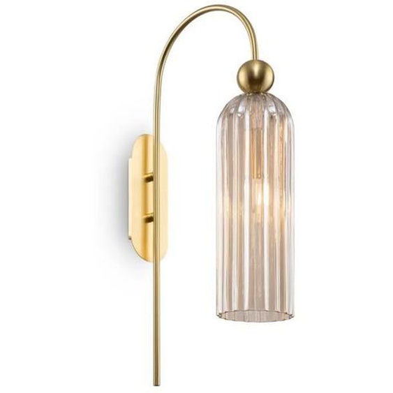 Applique Murale - Maytoni - Antic - Or - Abat-Jour en Verre Cognac - 40W E14