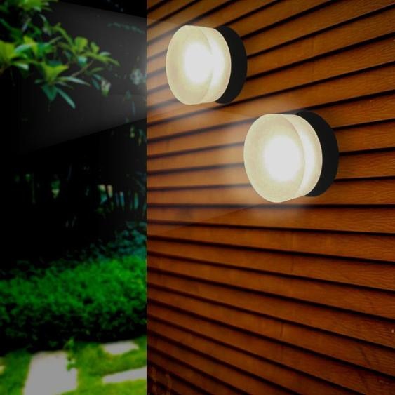 Applique Murale Noire Ronde LED IP65 12W - Blanc Neutre 4000K - 5500K