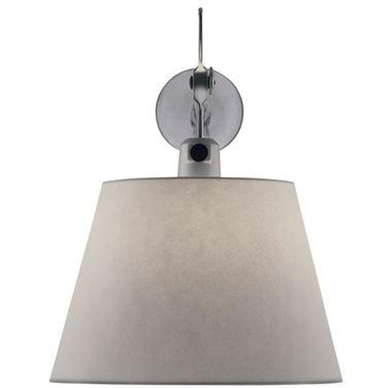 Applique Tolomeo métal tissu gris / Ø 24 cm - Artemide