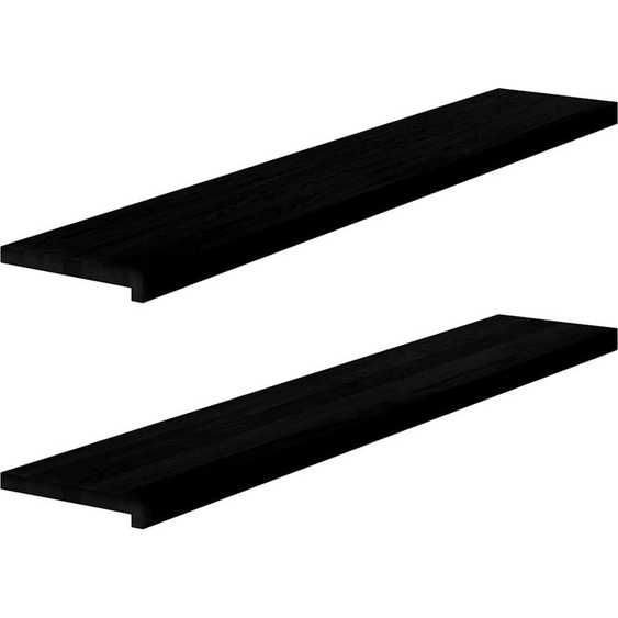 Appuis de fenêtre 2 pcs. Marron foncé 140x25x2 cm Chêne massif