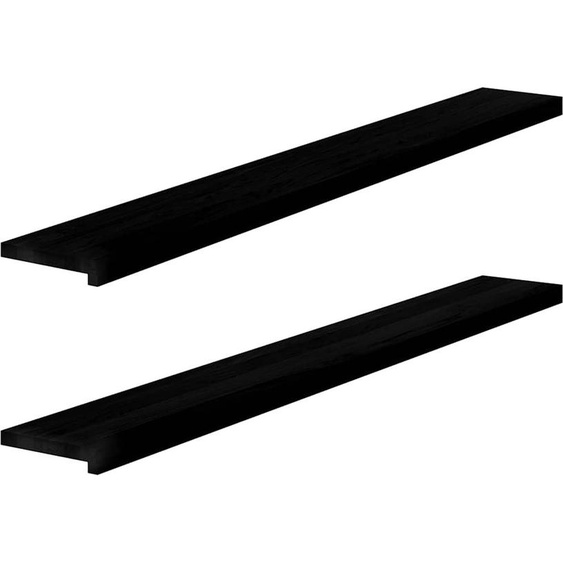 Appuis de fenêtre 2 pcs. Marron foncé 160x20x2 cm Chêne massif