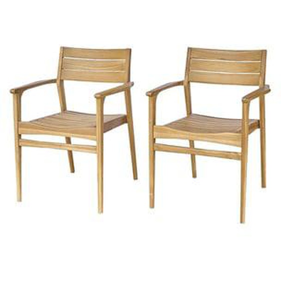 APRIL  Lot de 2 fauteuils de jardin en teck massif
