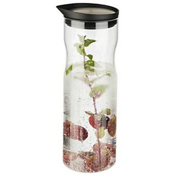 APS Carafe en verre avec couvercle, 1,2 litre, verre/inox