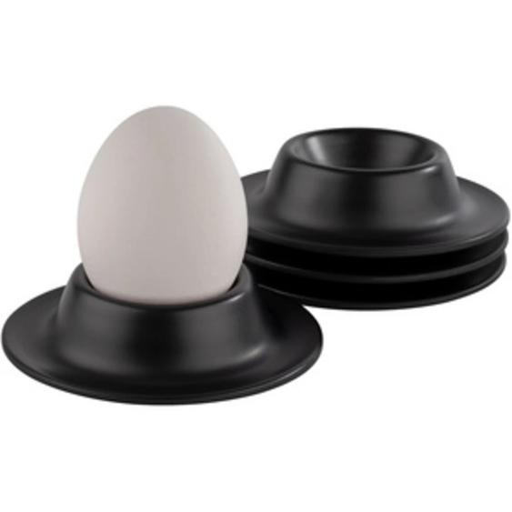 Coquetier EGGY, en mélamine, set de 4, noir