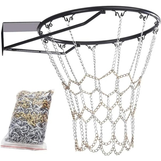 APWIKOGER Filet de Cible de Basket-ball en Fer Galvanisé, Résistant à la Rouille, D.lique, pour Cerceau