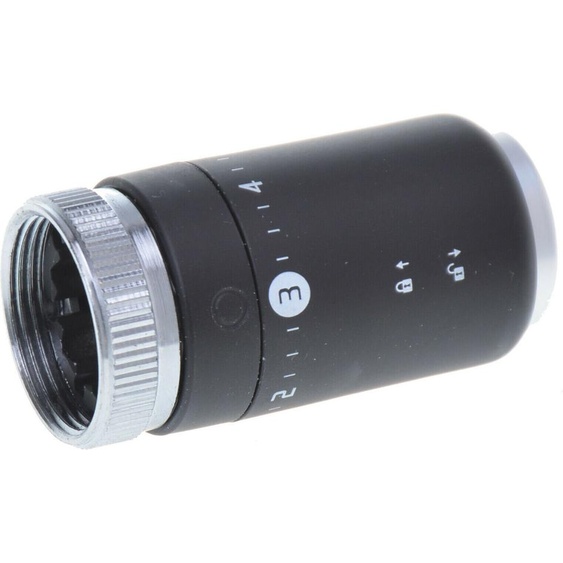 Aqbau® Tête thermostatique de radiateur avec blocage |Vannes thermostatiques | Noir