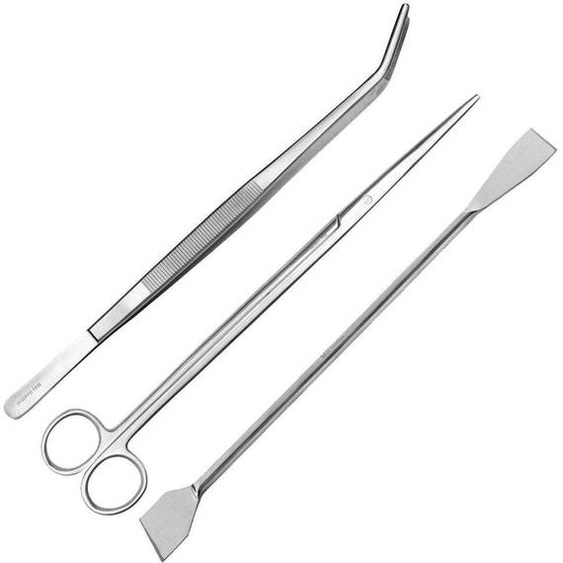 Aquarium Terrarium Set courbé 30 cm Pincette pour plantes Ciseaux pour plantes