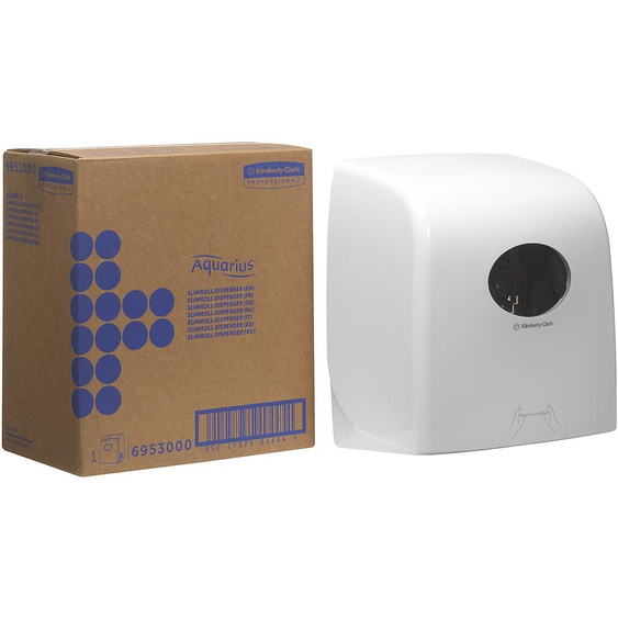 Aquarius (Kimberly-Clark) Distributeur manuel dessuie-mains en rouleau Slimroll* - Blanc ultra-brillant