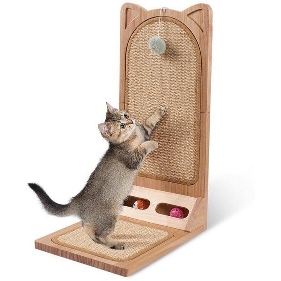 Arbre à chat, 58 cm de haut, en forme de L, en sisal, solide, protège les tissus dameublement
