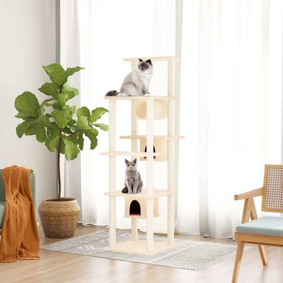 Arbre à chat avec colonnes à griffer en sisal Crème 169 cm , Arbres à chat Design 2024