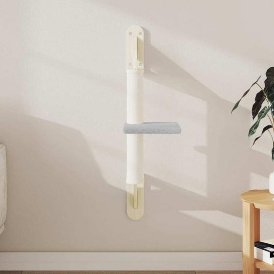 Arbre à chat de style élégant avec colonne griffoir montage mural gris clair 85,5 cm Arbres à chat FR124087