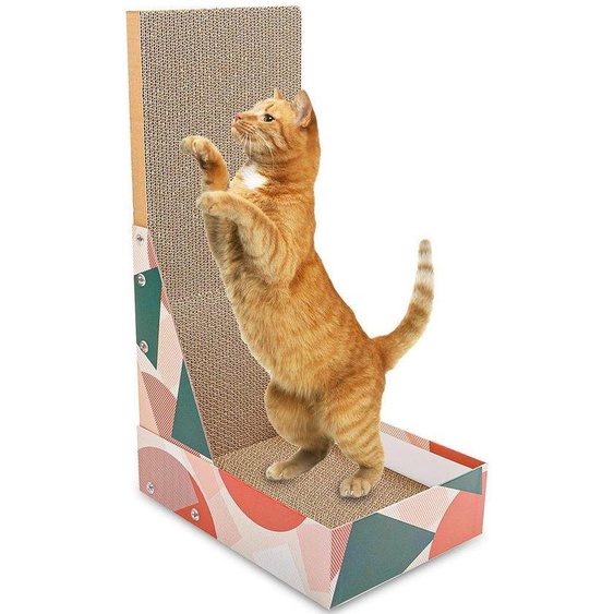 Arbre à chat en carton, gris, taille moyenne