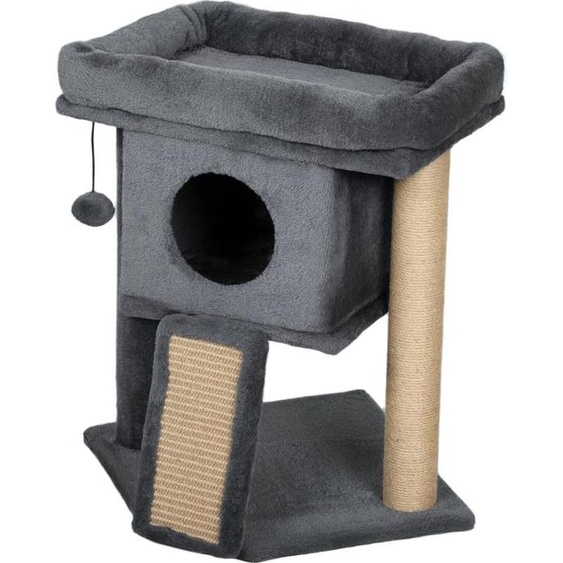 Arbre à chat Fortuna Lai avec tapis à griffer en jute, plate-forme, balle, maison pour chat, beige, 40 x 40 x 57 cm