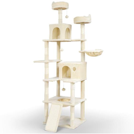 Vounot - Arbre a chat Geant 6 niveaux avec griffoir grattoir 215 cm beige