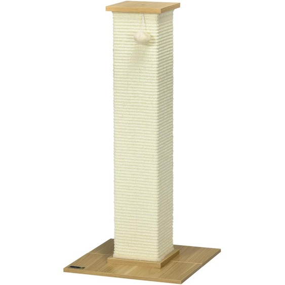 Arbre à chat PawHut, 80 cm, colonne à griffer en corde de sisal, tronc à griffer pour chats, chêne