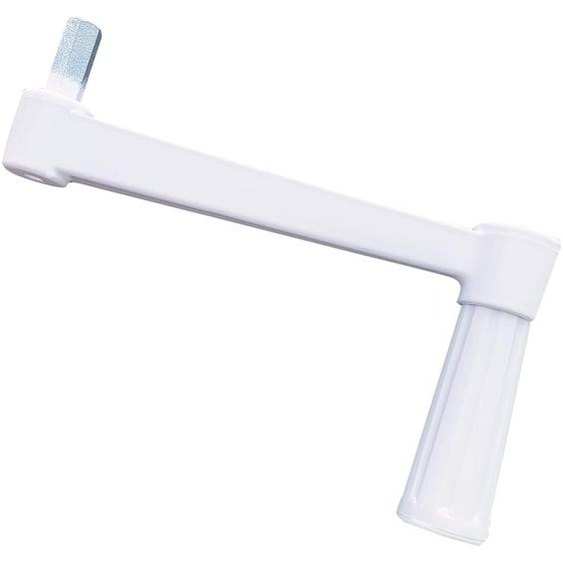 Arbre de manivelle pour enrouleur de stores, capacité de 40 kg, en acier, de couleur blanche, dimensions 140x75x20 mm