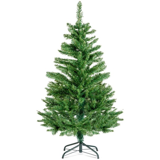 Arbre de Noël artificiel 120 cm - Arbre de Noël en PVC Vert foncé - Arbre de Noël artificiel avec pied métallique - Arbre de Noël compact pour lintérieur - Décorations de Noël & Arbres de Noël - 1 pièce [56486C]
