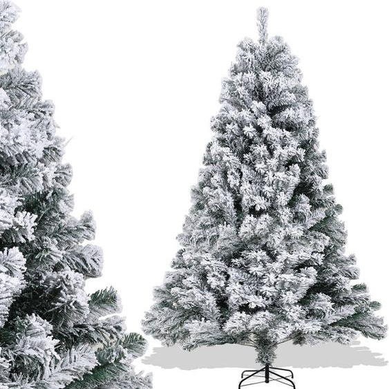 Arbre de Noël artificiel Jopassy 150cm (Ø env. 95 cm) avec 550 pointes et système de pliage à montage rapide, difficilement inflammable, avec neige
