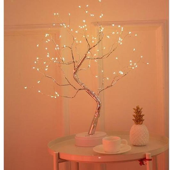Arbre lumineux led Guirlande lumineuse interieure USB ou pile 108 LEDs Decoration mariage champetre veilleuse fil de cuivre Chaud