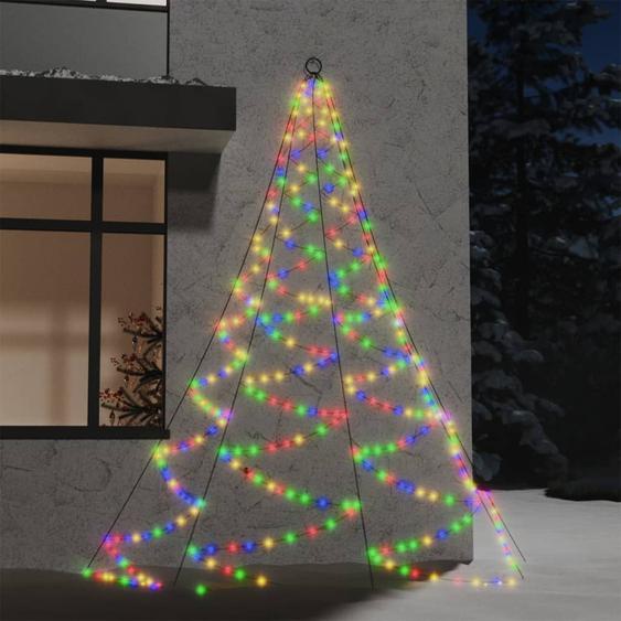 Arbre mural avec crochet métallique 260 LED coloré 3 m Int/Ext