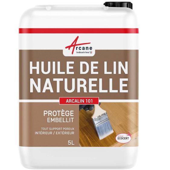 Arcane Industries - Huile de lin naturelle bois extérieur intérieur - 5 l