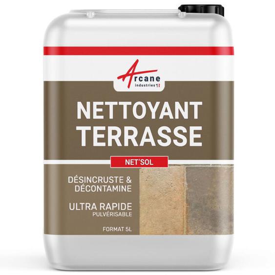 Arcane Industries - Nettoyant terrasse, professionnel, rapide, pavé, autobloquant, pierre, béton - 5 l