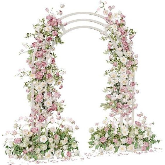 Arche de ballons Trovado - Arche florale - Décoration de fête - Décoration de mariage - 200 cm de large - 260 cm de haut - Pour lintérieur et lextérieur - Mariage - Anniversaire - Baby shower - Blanc - Métal - Solide